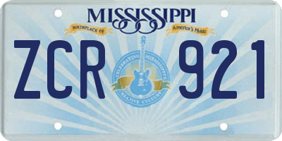 MS license plate ZCR921