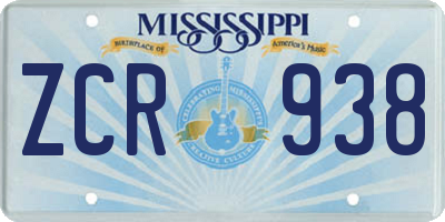 MS license plate ZCR938