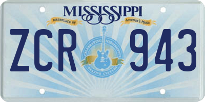 MS license plate ZCR943