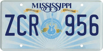 MS license plate ZCR956