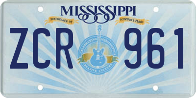 MS license plate ZCR961