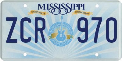 MS license plate ZCR970