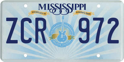 MS license plate ZCR972
