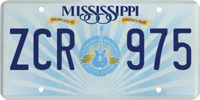 MS license plate ZCR975
