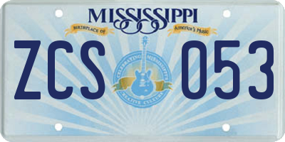 MS license plate ZCS053
