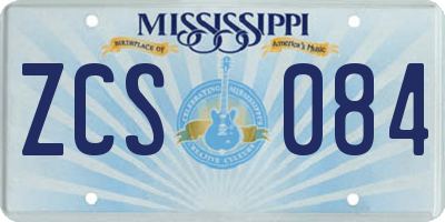 MS license plate ZCS084