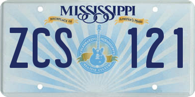MS license plate ZCS121