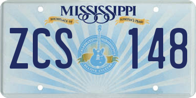 MS license plate ZCS148