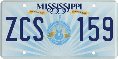 MS license plate ZCS159