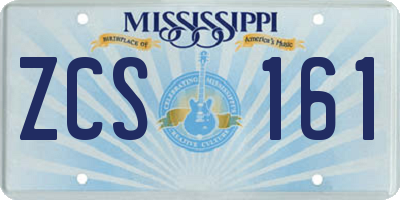 MS license plate ZCS161