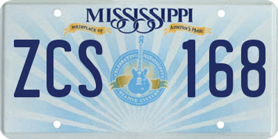 MS license plate ZCS168