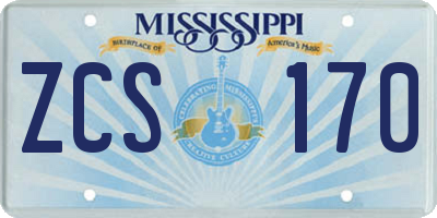 MS license plate ZCS170