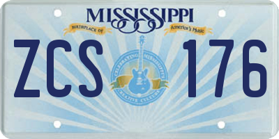 MS license plate ZCS176