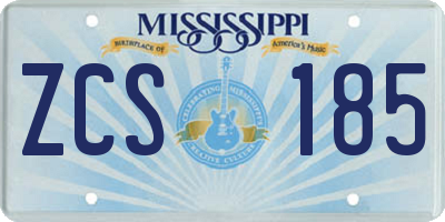 MS license plate ZCS185