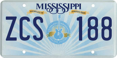 MS license plate ZCS188