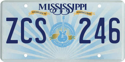 MS license plate ZCS246