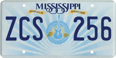 MS license plate ZCS256