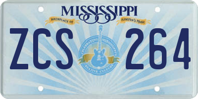 MS license plate ZCS264