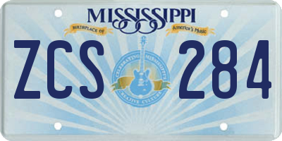 MS license plate ZCS284