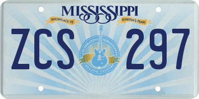 MS license plate ZCS297