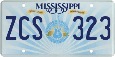 MS license plate ZCS323