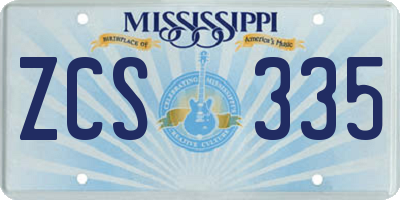 MS license plate ZCS335