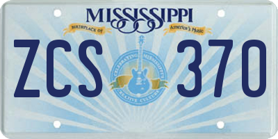 MS license plate ZCS370