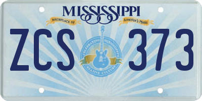MS license plate ZCS373