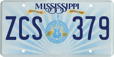 MS license plate ZCS379