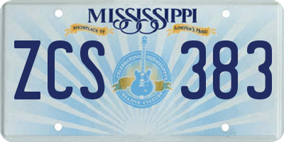 MS license plate ZCS383