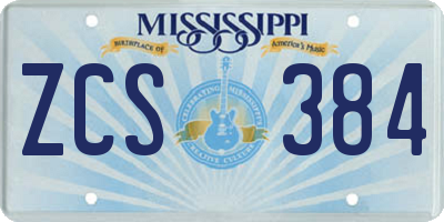 MS license plate ZCS384