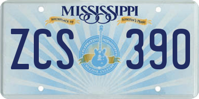 MS license plate ZCS390