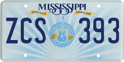 MS license plate ZCS393
