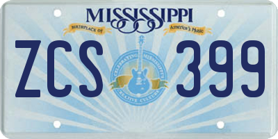 MS license plate ZCS399