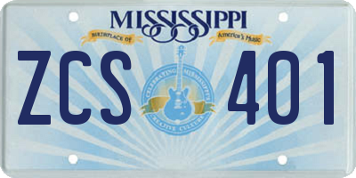 MS license plate ZCS401