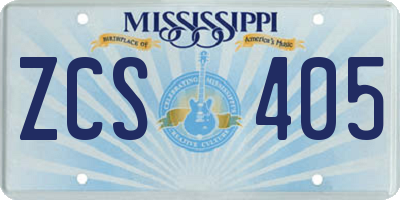MS license plate ZCS405
