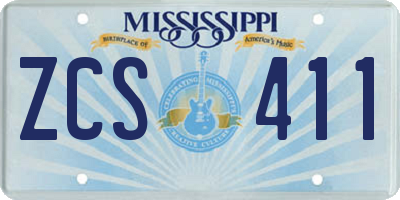 MS license plate ZCS411