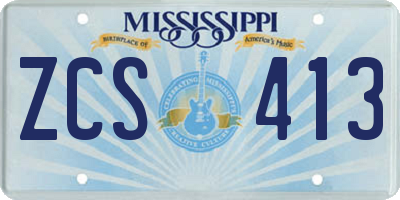 MS license plate ZCS413