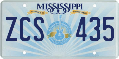 MS license plate ZCS435