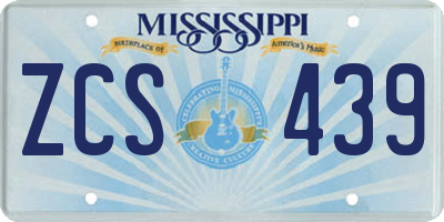 MS license plate ZCS439