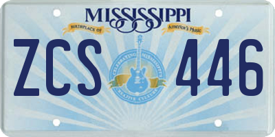 MS license plate ZCS446