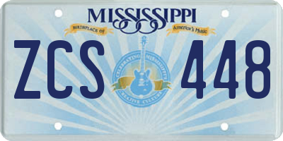 MS license plate ZCS448