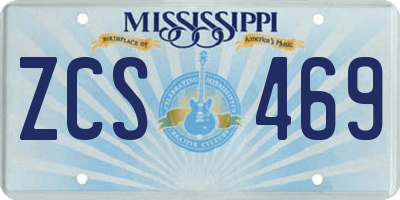 MS license plate ZCS469