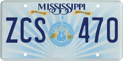MS license plate ZCS470