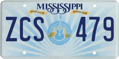 MS license plate ZCS479