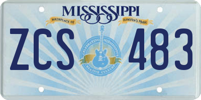 MS license plate ZCS483