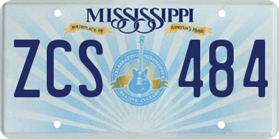 MS license plate ZCS484