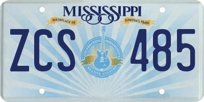 MS license plate ZCS485