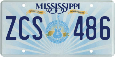 MS license plate ZCS486