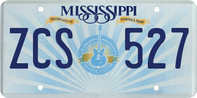 MS license plate ZCS527